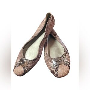 Coach Vernon leather snakeskin ballet flat. 11B